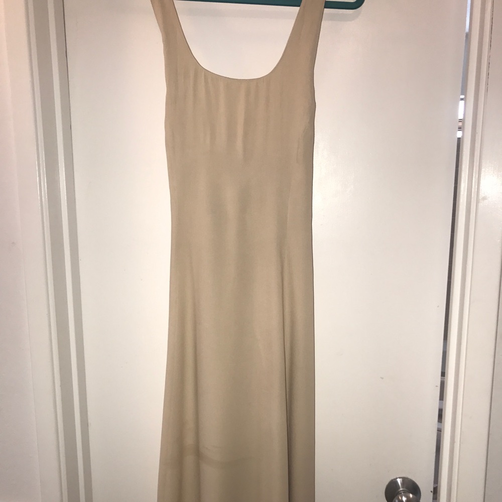 Tan fitted summer/bridesmaid dress (Size 4)